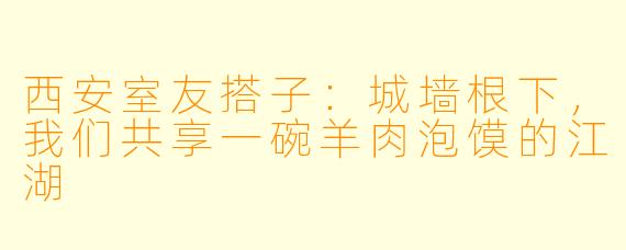 西安室友搭子:城墙根下,我们共享一碗羊肉泡馍的江湖