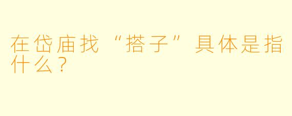 在岱庙找“搭子”具体是指什么？