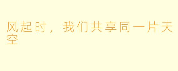 风起时,我们共享同一片天空