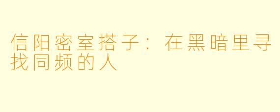 信阳密室搭子：在黑暗里寻找同频的人