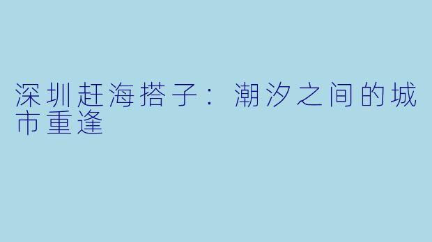 深圳赶海搭子：潮汐之间的城市重逢