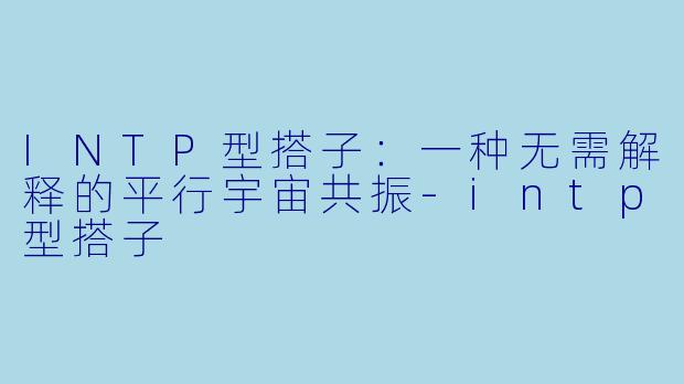 INTP型搭子：一种无需解释的平行宇宙共振-intp型搭子