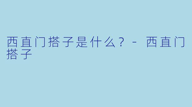 西直门搭子是什么？