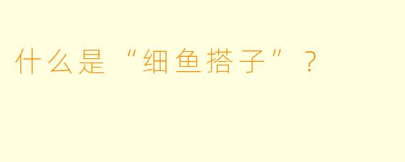 什么是“细鱼搭子”？