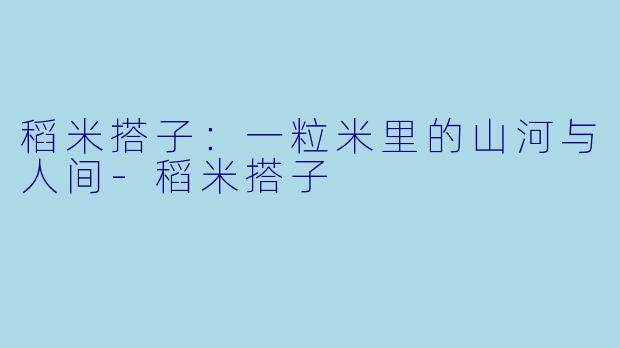 稻米搭子：一粒米里的山河与人间-稻米搭子
