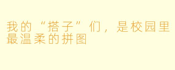 我的“搭子”们，是校园里最温柔的拼图