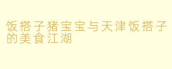饭搭子猪宝宝与天津饭搭子的美食江湖