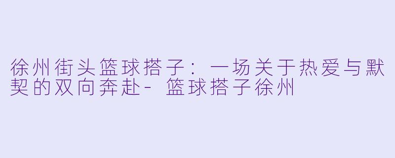 徐州街头篮球搭子：一场关于热爱与默契的双向奔赴-篮球搭子徐州