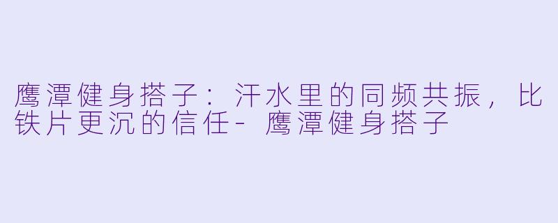 鹰潭健身搭子：汗水里的同频共振，比铁片更沉的信任-鹰潭健身搭子