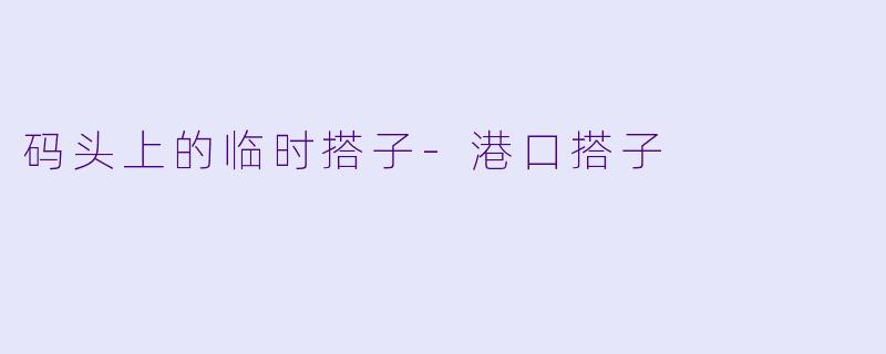 码头上的临时搭子-港口搭子