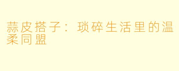 蒜皮搭子：琐碎生活里的温柔同盟