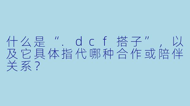 什么是“.dcf搭子”，以及它具体指代哪种合作或陪伴关系？