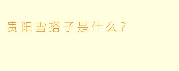 贵阳雪搭子是什么？