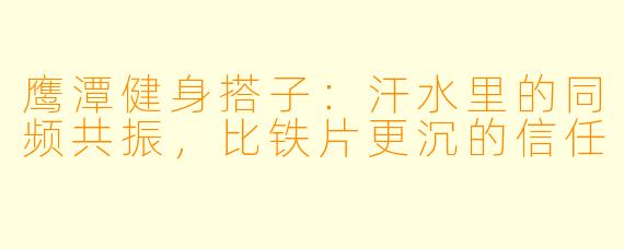 鹰潭健身搭子：汗水里的同频共振，比铁片更沉的信任
