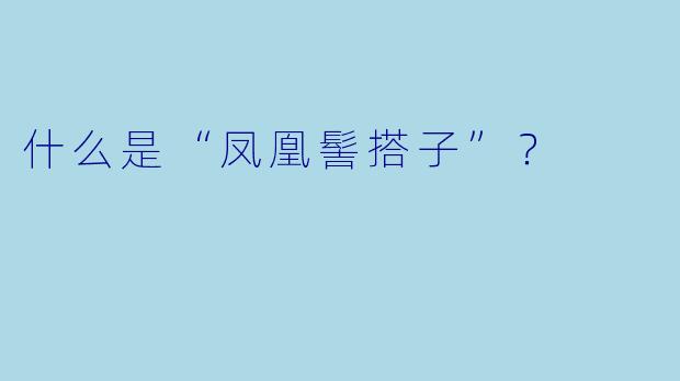 什么是“凤凰髻搭子”?