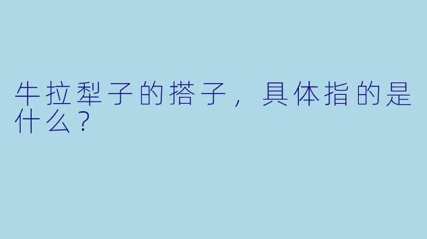 牛拉犁子的搭子，具体指的是什么？
