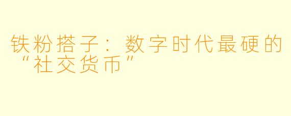 铁粉搭子:数字时代最硬的“社交货币”