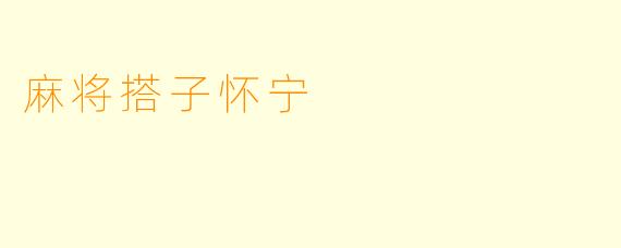 麻将搭子怀宁