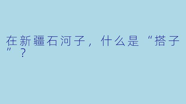 在新疆石河子，什么是“搭子”？