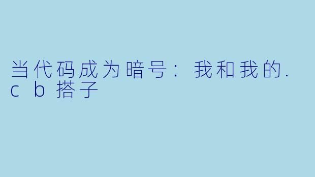 当代码成为暗号：我和我的.cb搭子