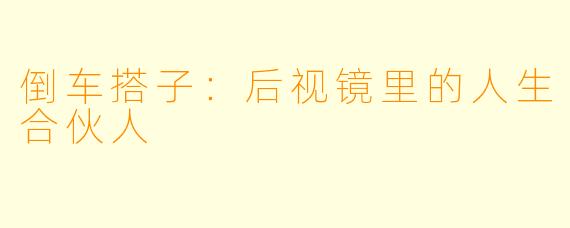 倒车搭子：后视镜里的人生合伙人