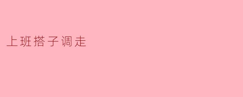 上班搭子调走
