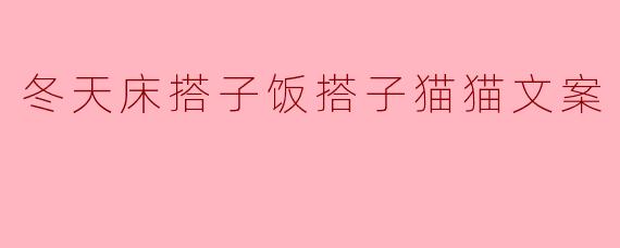冬天床搭子饭搭子猫猫文案