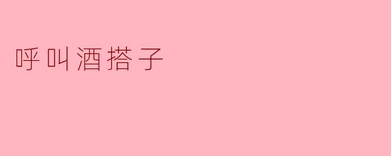 呼叫酒搭子