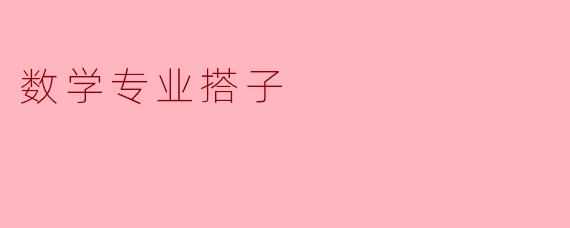 数学专业搭子
