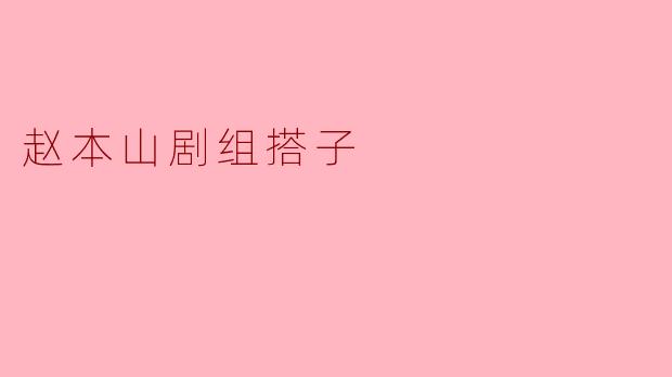 赵本山剧组搭子