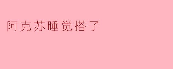 阿克苏睡觉搭子