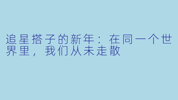 追星搭子的新年:在同一个世界里,我们从未走散