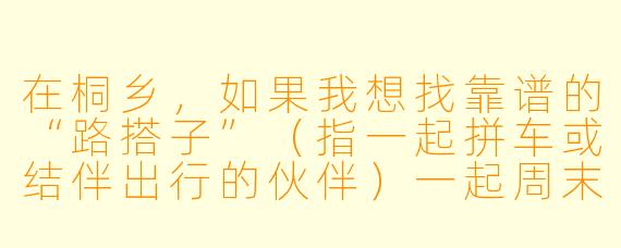 在桐乡，如果我想找靠谱的“路搭子”（指一起拼车或结伴出行的伙伴）一起周末去乌镇或周边古镇，通常可以通过哪些本地方式或平台找到，需要注意什么？
