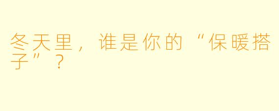 冬天里，谁是你的“保暖搭子”？