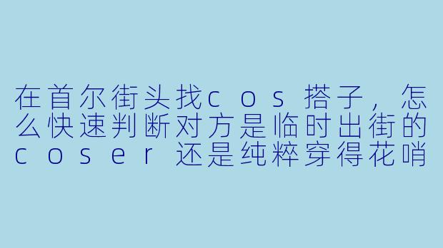 在首尔街头找cos搭子，怎么快速判断对方是临时出街的coser还是纯粹穿得花哨的游客？-首尔cos搭子