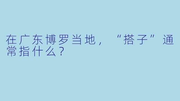 在广东博罗当地，“搭子”通常指什么？
