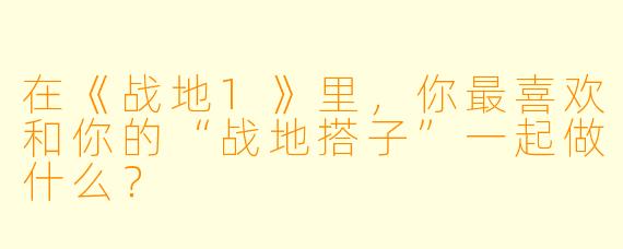 在《战地1》里，你最喜欢和你的“战地搭子”一起做什么？