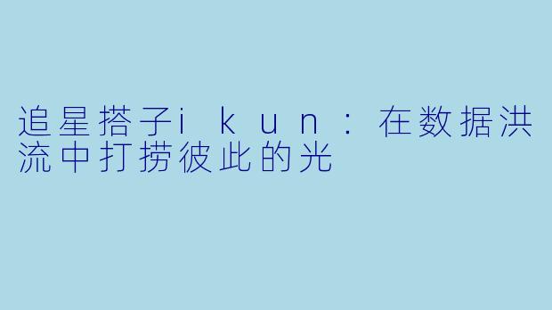 追星搭子ikun:在数据洪流中打捞彼此的光