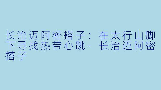 长治迈阿密搭子:在太行山脚下寻找热带心跳-长治迈阿密搭子