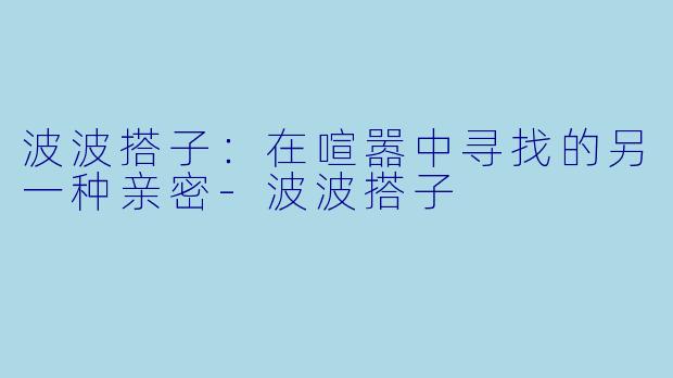波波搭子：在喧嚣中寻找的另一种亲密-波波搭子