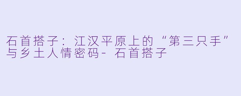 石首搭子:江汉平原上的“第三只手”与乡土人情密码-石首搭子