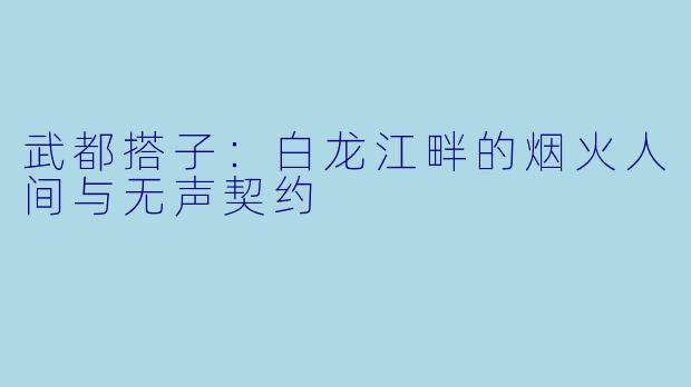 武都搭子：白龙江畔的烟火人间与无声契约
