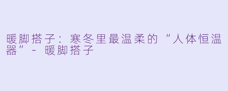 暖脚搭子：寒冬里最温柔的“人体恒温器”-暖脚搭子