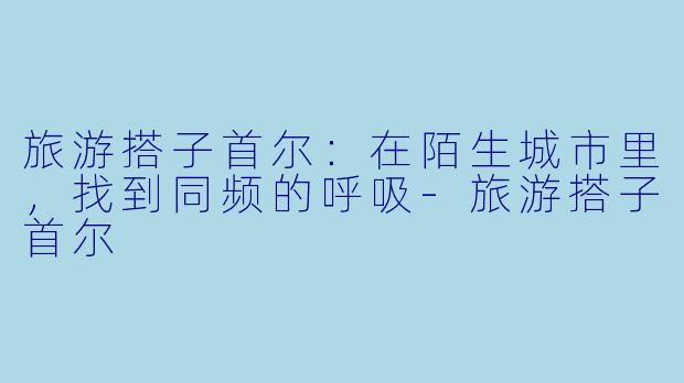 旅游搭子首尔:在陌生城市里,找到同频的呼吸-旅游搭子首尔