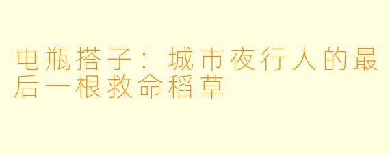 电瓶搭子:城市夜行人的最后一根救命稻草