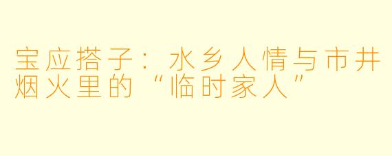 宝应搭子:水乡人情与市井烟火里的“临时家人”
