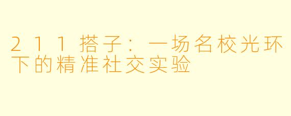 211搭子:一场名校光环下的精准社交实验