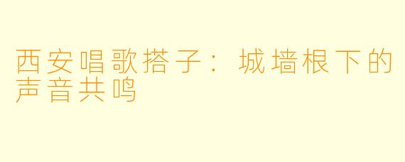 西安唱歌搭子:城墙根下的声音共鸣