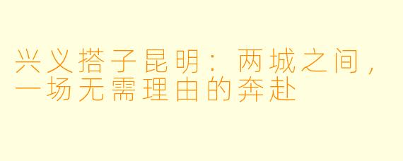 兴义搭子昆明:两城之间,一场无需理由的奔赴