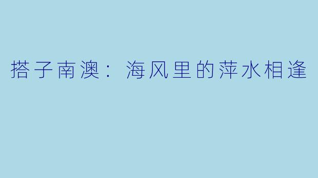 搭子南澳:海风里的萍水相逢